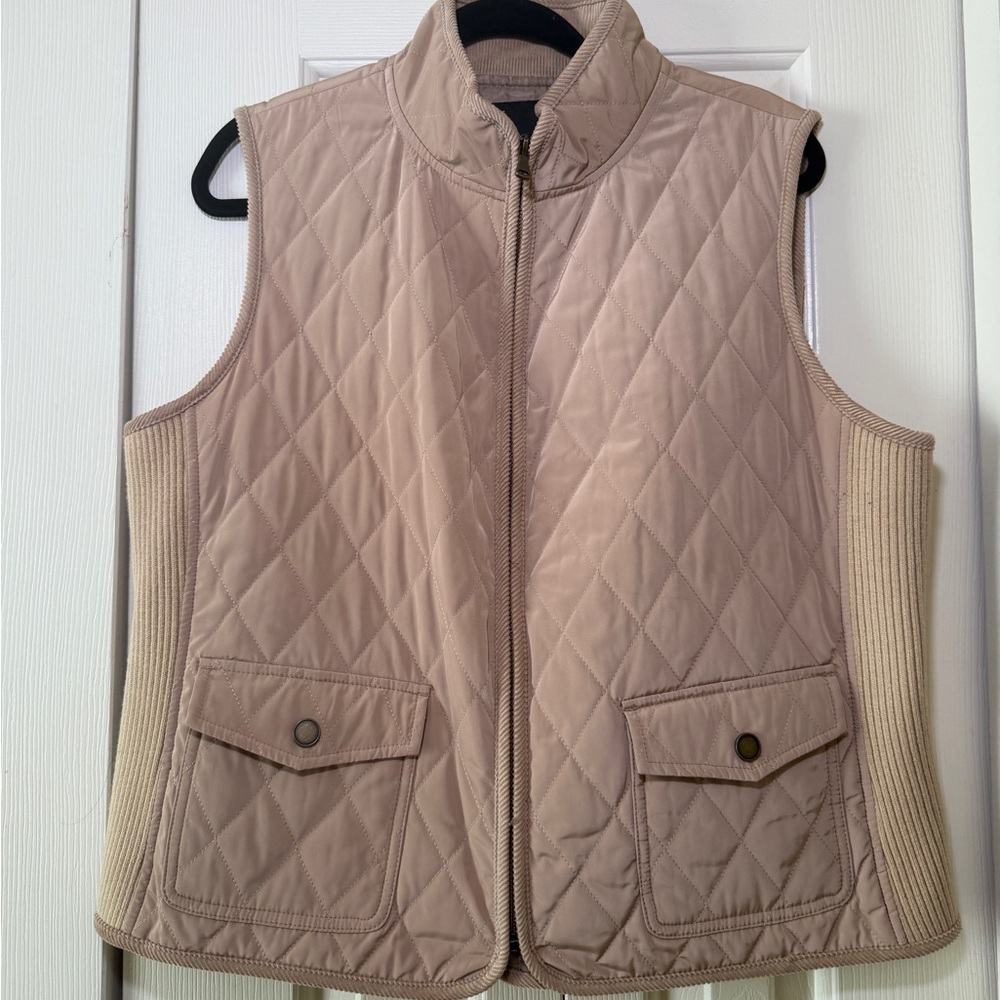 Talbots Quilted Beige Vest